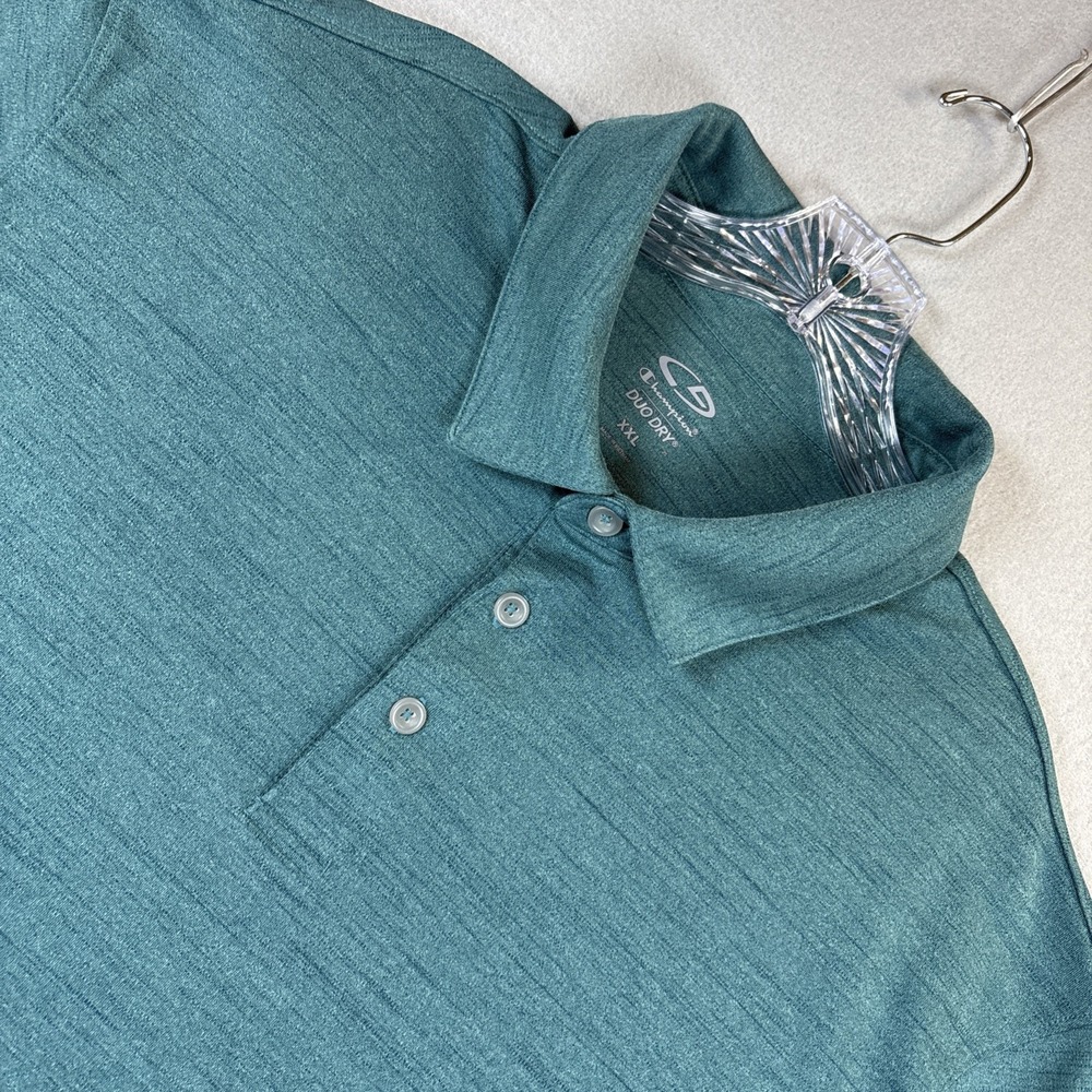 Champion Duo DRY Polo Shirt Green Performance‎ Men's XXL Stretch